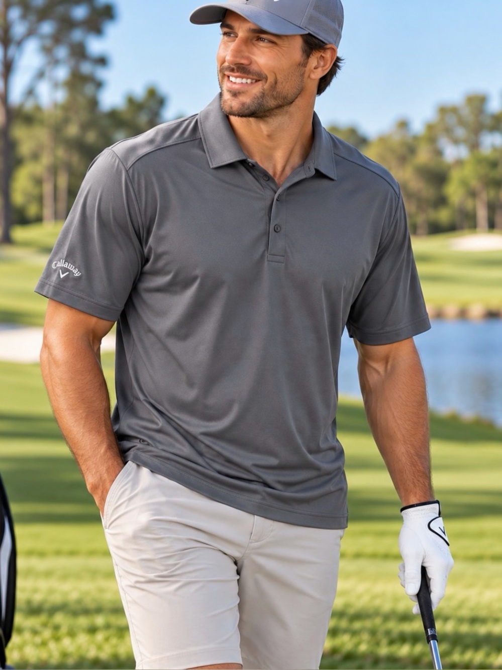 Callaway Opti-Dri Performance Golf Polo Gray Men's XL